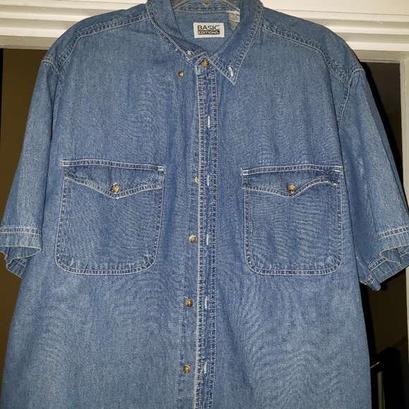 Basic Editions | Shirts | Mens Basic Edition Denim Shirt Sz Xl | Poshmark
